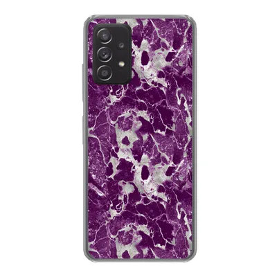 Produktbild von MuchoWow® Handyhülle Schutzhülle Hülle für Samsung galaxy a73 Marmor - Glitter - Lila - Muster Silikon Softcase Handy Hülle - Handyhülle