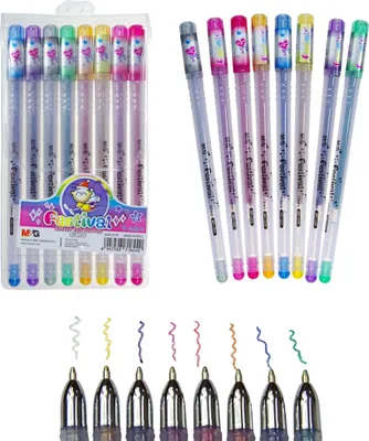 Image de Stylo gel pailleté 1mm 8 couleurs M&G
