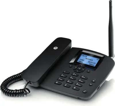Produktbild von Motorola FW200L GSM-Festnetztelefon, Schwarz, Freisprecheinrichtung, 1 Mobilteil, EU-Stecker, 7 Tage Standby, 8 Std. Sprechzeit. Nicht kompatibel mit Vodafone SIM-Karten.
