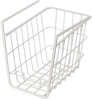 Produktbild von Famanu Metallregal Drahtkorb – Hängende Aufbewahrungsbox für Küche, Büro, Bücherregal und Schrank – Platzsparender Organizer