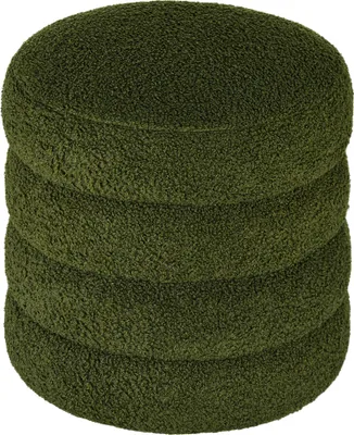 Produktbild von Hocker, rund, Teddyfleece, bis 120kg, Φ40x45H cm, Grün