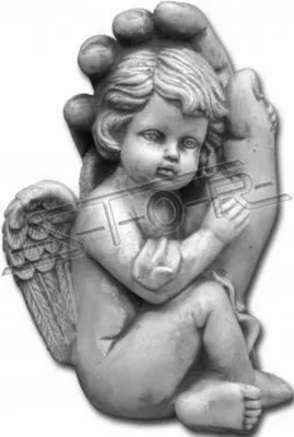 Produktbild von Grabengel Kreuz Grab Deko Grabschmuck Stein Dekoration Statue Skulpturen S201182