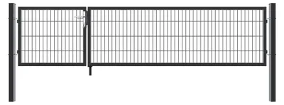 Produktbild von HOME DELUXE - Doppelflügel Gartentor ADITUS - Anthrazit, 80 x 350 cm - inkl. Griff, Schloss, Schlüsseln und Bodenverriegelung I Gartenpforte Einfahrtstor Hoftür
