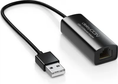 Produktbild von deleyCON LAN Adapter USB Netzwerkadapter A zu RJ45 Notebook Ultrabook - Schwarz