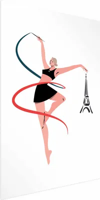 Produktbild von Posterpapier Poster - Illustration of a Woman with a Ribbon - Artistic Gymnastics 29.7x42 cm Abstrakt i-B-10051-ao-a