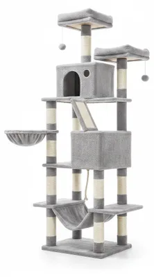 Immagine prodotto di InAndOutdoorMatch - Tiragraffi - 206 cm - Grigio chiaro - 2 piattaforme, Immagine generata dall'IA