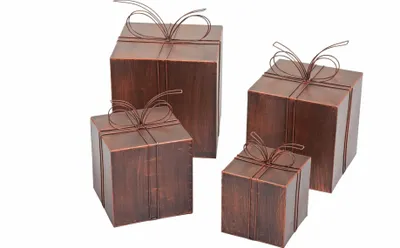 Produktbild von Metall-Deko Geschenkpakete, 4er Set