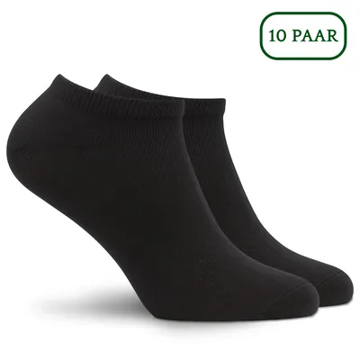 Productafbeelding van Hipperboo® Bamboe Sneakersokken - 10 Paar - Maat 47-50 - Zwart - Heren Sokken - Naadloos - Enkelsokken - Korte Sokken - Antibacterieel - Zijdezacht