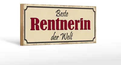 Produktbild von Holzschild Spruch 27x10cm beste Rentnerin der Welt