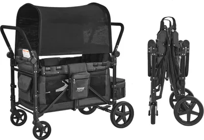 Zdjęcie produktu dla Wózek spacerowy dla 4 dzieci Push Pull Quad Składany wózek spacerowy na kemping