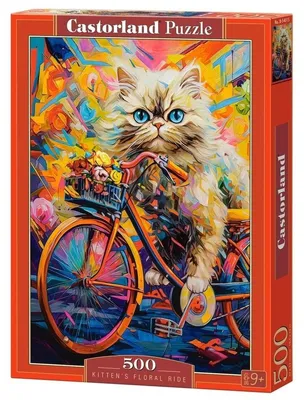 Image de Puzzle 500 pièces Promenade florale du chaton 054015 Castorland