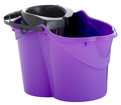 Ovaler Eimer mit Auswringer, 15 L, lila