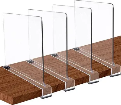 Produktbild von Famanu Plattenversteller Acryl - 4 Stück für Ordnung in Küche und Schlafzimmer