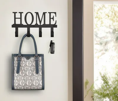 Produktbild von Klassische Wandgarderobe Flur Garderobenleiste Metall in Schwarz Landhausstil