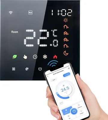 Zdjęcie produktu dla Inteligentny termostat pokojowy Tuya WiFi, cyfrowy termostat ścienny LCD do ogrzewania wodnego 3A, programowalne ogrzewanie podłogowe, czarny
