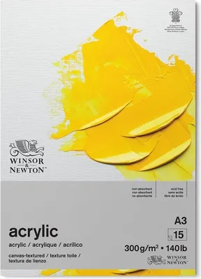Immagine prodotto di WINSOR & NEWTON Blocco di carta acrilica, A3 15 fogli