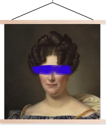 Produktbild von MuchoWow® Textilposter Johanna Henriette Engelen - Dubois Drahonet - Gemälde 40x40 cm mit holzfarbenen Rahmen - Posterleiste