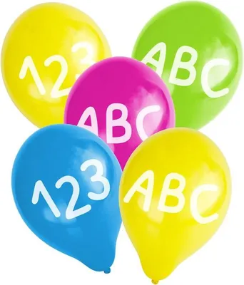 Produktbild von 5 bunte Luftballons zum Schulanfang