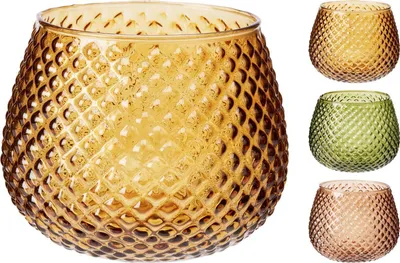 Obrázok produktu pre Sviečkovník Sklo 18Cm 3 Farby