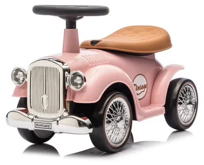 Produktbild von Rutschauto Classic 1930 für Kinder (1–3 Jahre) – mit Hupe, Stauraum & Kippschutz – Retro Rutschfahrzeug inkl. Geschenkbox Rosa