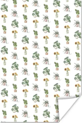 Produktbild von MuchoWow® Poster Pflanzen - Pastell - Muster 20x30 cm - Papierdruck