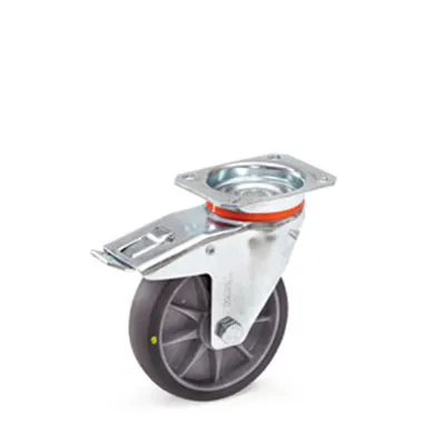 Produktbild von Fetra Lenkrolle + Feststeller 125x32 mm TPE-Bereifung elektrisch leitfähig, 71462