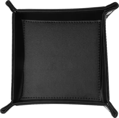 Immagine prodotto di Scrivania pieghevole in Finto cuoio per cubi, chiavi, monete, orologi, piccoli oggetti, portaoggetti (nero)