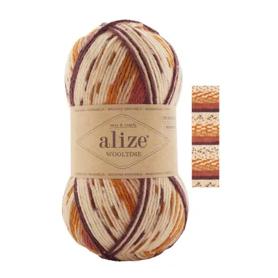 100g Sockenwolle Alize Wooltime 11022 Wüstenfuchs