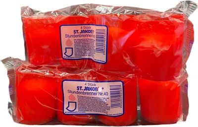 Produktbild von 40 Stunden Brenner - St. Jakobs Öl-Lichter, Grabkerzen Grablicht, Farbe rot, 100 Stück