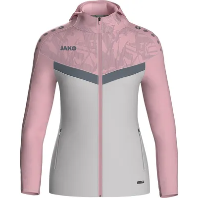 Produktbild von Jako Iconic Kapuzenjacke Damen - Soft Grey / Rosa / Anthra Light