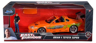 Obrázok produktu pre Sada obsahujúca model auta Toyota Supra z filmu Rýchlo a zúrivo a figúrku Briana