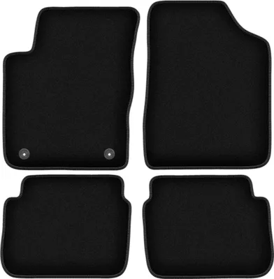 Produktbild von Wielganizator Velours-Autoteppiche – passend für Hyundai i10 (Schrägheck, Bj. 2007-2013) –  schwarz, passgenau, mit Befestigungen set 4 Stk.