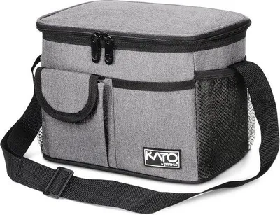 Produktbild von Famanu Lunchbox isoliert - Lekfreie Thermische Lunchtasche mit 4 Fächern - Grau