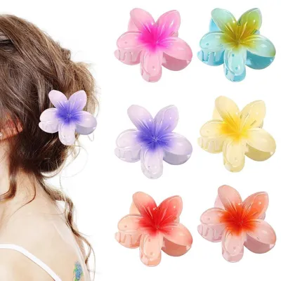 Produktbild von Blumen-Haarklammern Acryl für Dickes Dünnes Haar 6 Stück
