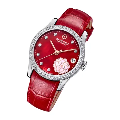Produktbild von Candino Damen Analog Uhr Elegance C4721/2 Fashion Leder Armbanduhr rot UC4721/2