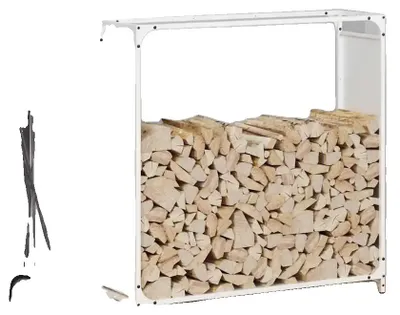 Productafbeelding van Houtopslagrek, gemaakt van duurzaam staal, met optimale luchtcirculatie, afmetingen: 90 x 28 x 90 cm