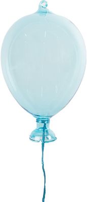 Clayre & Eef Dekoration Hänger Ballon Ø 7x14 cm Blau Glas