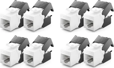 Produktbild von deleyCON 8x CAT6a Keystone Jack RJ45 Modul - RJ45 Buchse zu LSA Kunststoff Snap-In Montage CAT Rohkabel 500Mhz 10GBit/s