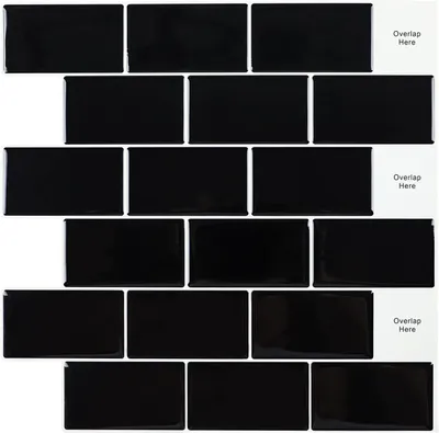 Zdjęcie produktu dla Naklejki na płytki 30.5 x 30.5 cm, 10 sztuk, czarny, do kuchni