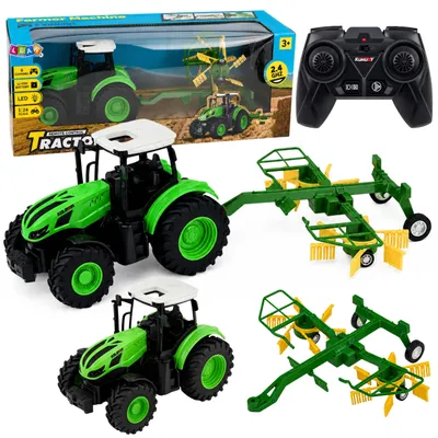 Immagine prodotto di Trattore agricolo telecomandato con luci RC del rastrello 1:24