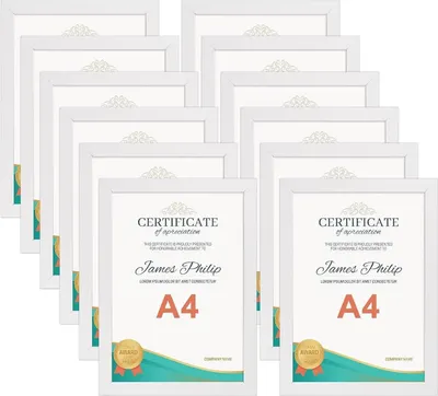 Obrázok produktu pre sada 12 bielych fotorámikov DIN A4 kolážové fotorámiky 21x29,7 cm