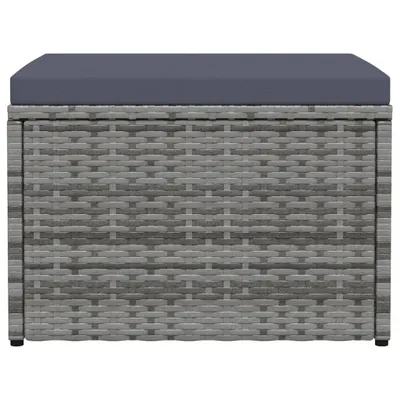 Immagine prodotto di Poggiapiedi da Giardino con Cuscini Grigio in Polyrattan
