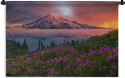 Produktbild von MuchoWow® Wandteppich Wandbehang Farbenfrohe Landschaft in Washington 120x80 cm Tapisserie Dekoration Wandtuch - Wanddekorationen - Wandtücher
