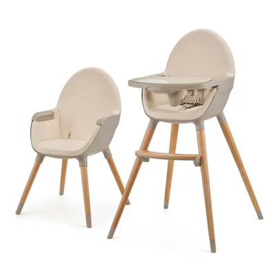 Immagine prodotto di Kinderkraft FINI 2 Seggiolone evolutivo 2 in 1 con poggiapiedi regolabile Beige