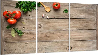 Image de Plaques de recouvrement pour cuisinière 3 pièces 30x52 Vitrocéramiquefeldabdeckung Glas, Holz Tomaten