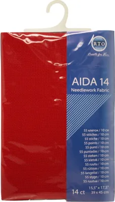 Produktbild von RTO Aida Zuschnitt, 14ct, rot, 39x45cm