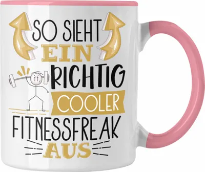 Produktbild von Trendation - So Sieht Ein Richtig Cooler Fitnessfreak Aus Geschenk Tasse Lustiger Spruch Geschenkidee (Rosa)