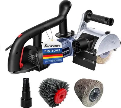 Produktbild von FANZWORK Satiniermaschine Schleifmaschine Bürstenschleifgerät Bürstenschleifer zur Renovierung, Drehzahlregelung, Stahldraht+Nylon+Schleifpapier Bürste