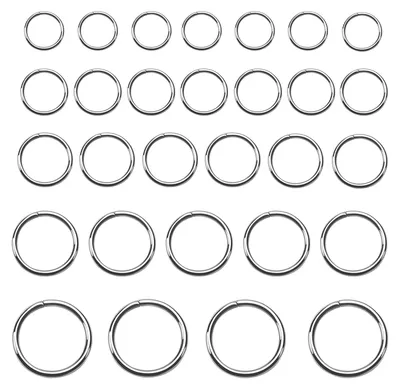 130 Springringe 12–20 mm, Silber, Edelstahl, DIY-Schmuckzubehör