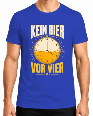 Imagen del producto de Camiseta azul para hombre, talla S, con el texto: "Sin cerveza, ¡no hay fiesta!". Ideal para regalar a un amante del alcohol y las celebraciones